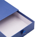 Blue cardboard foldable drawer box paper packaging storage drawer gift box